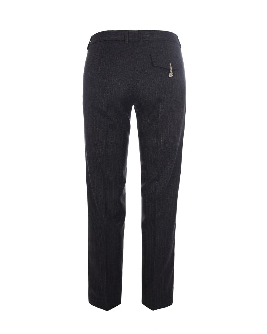 Liu Jo Dark Grey Pinstripe Cigarette Trousers