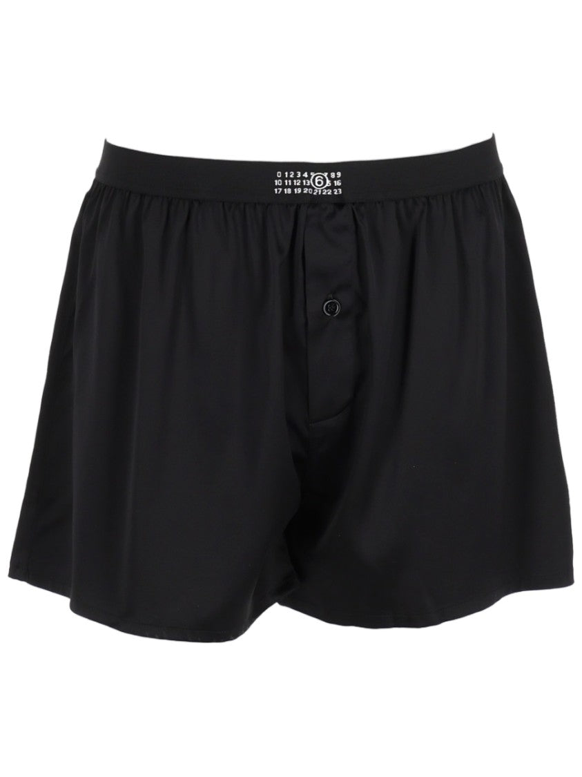 Mm6 By Maison Margiela Black Silk-Blend Boxer Shorts