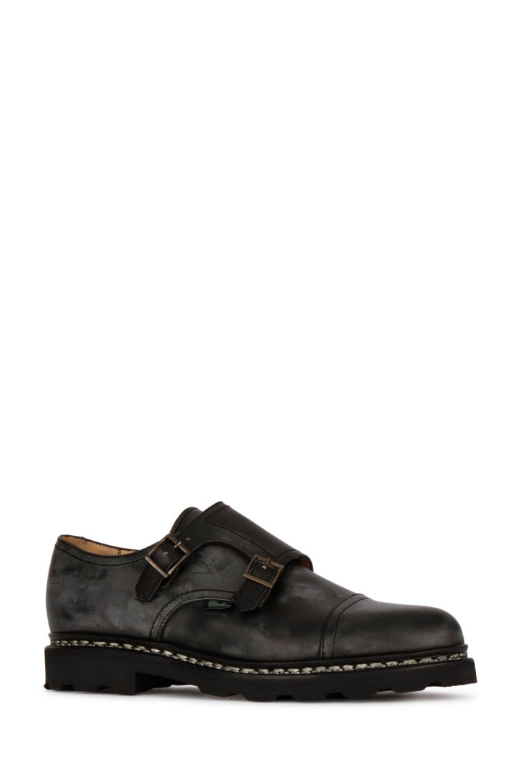 Paraboot Double Buckle Black Leather Shoes