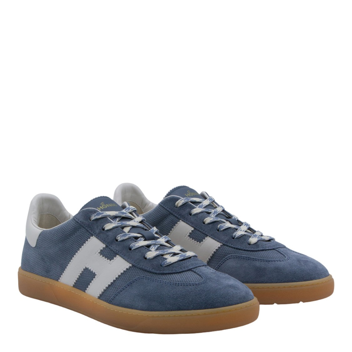 Hogan Denim Upper Sneakers With Classic Lace-Up Design