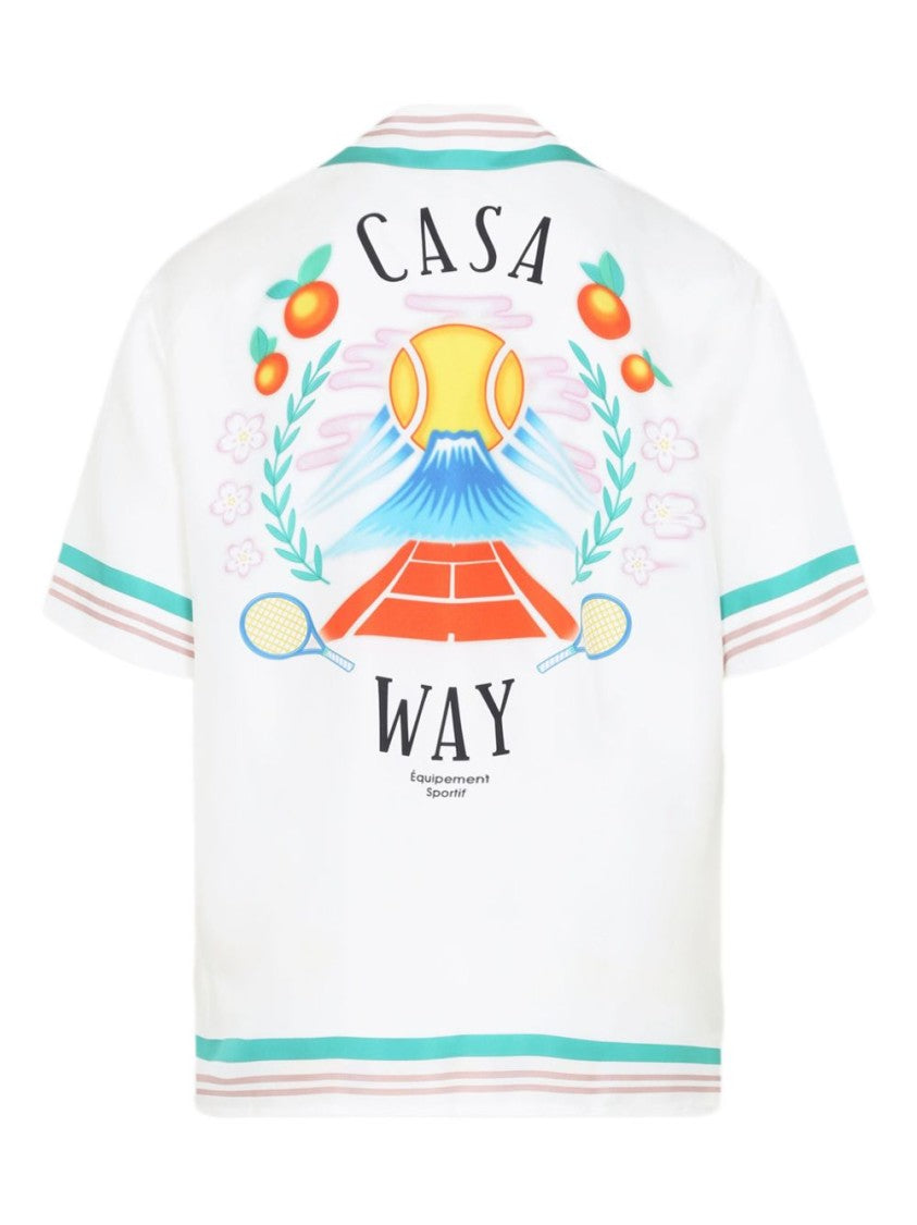 Casablanca Silk Short-Sleeved Shirt With Multicolored Print