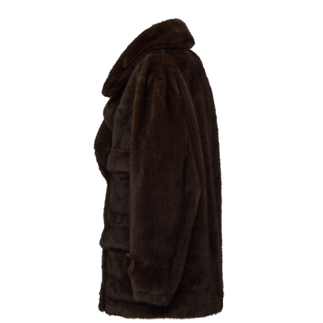 Sword Double-Breasted Mid-Length Fake Fur Coat