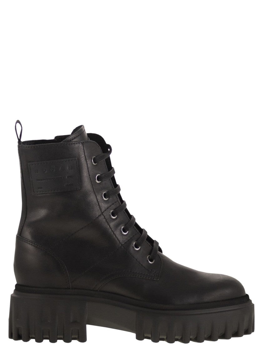 Hogan H700 - Leather Combat Boots