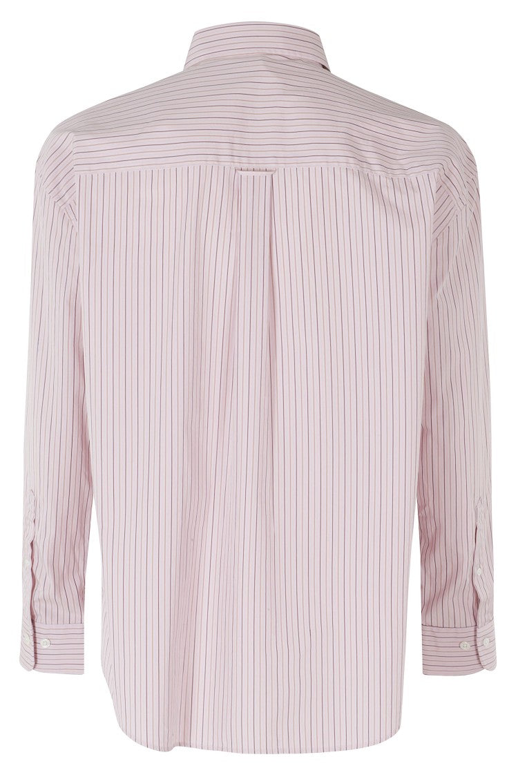 Sunflower Pink New Base Striped Button-Down Cotton Casual Shirt