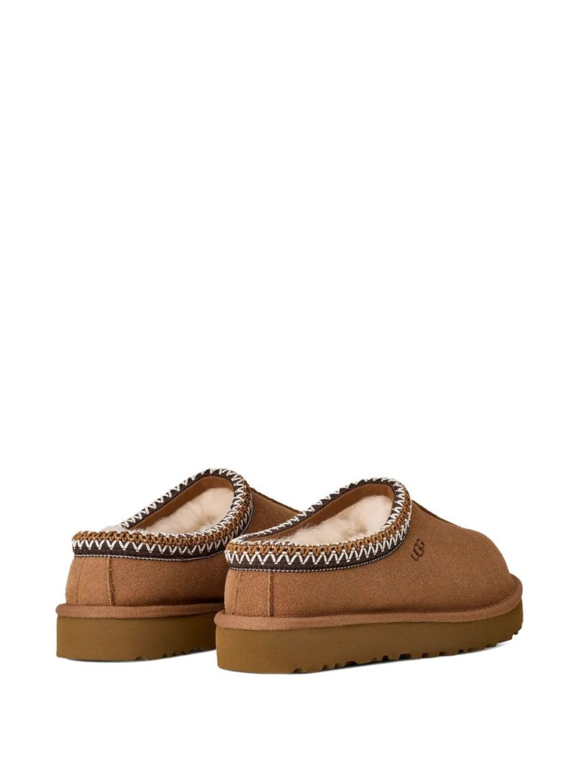 Ugg Whipstitched Brown Suede Slip-On Sandals