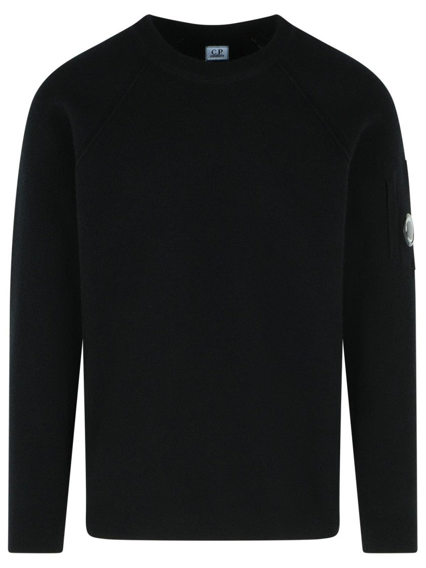 C.P. Company Grs' Black Wool Blend Sweatshirt