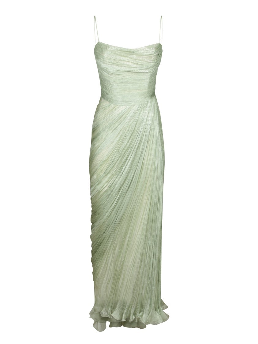 Maria Lucia Hohan Flowing Green Dress With Delicate Pleats