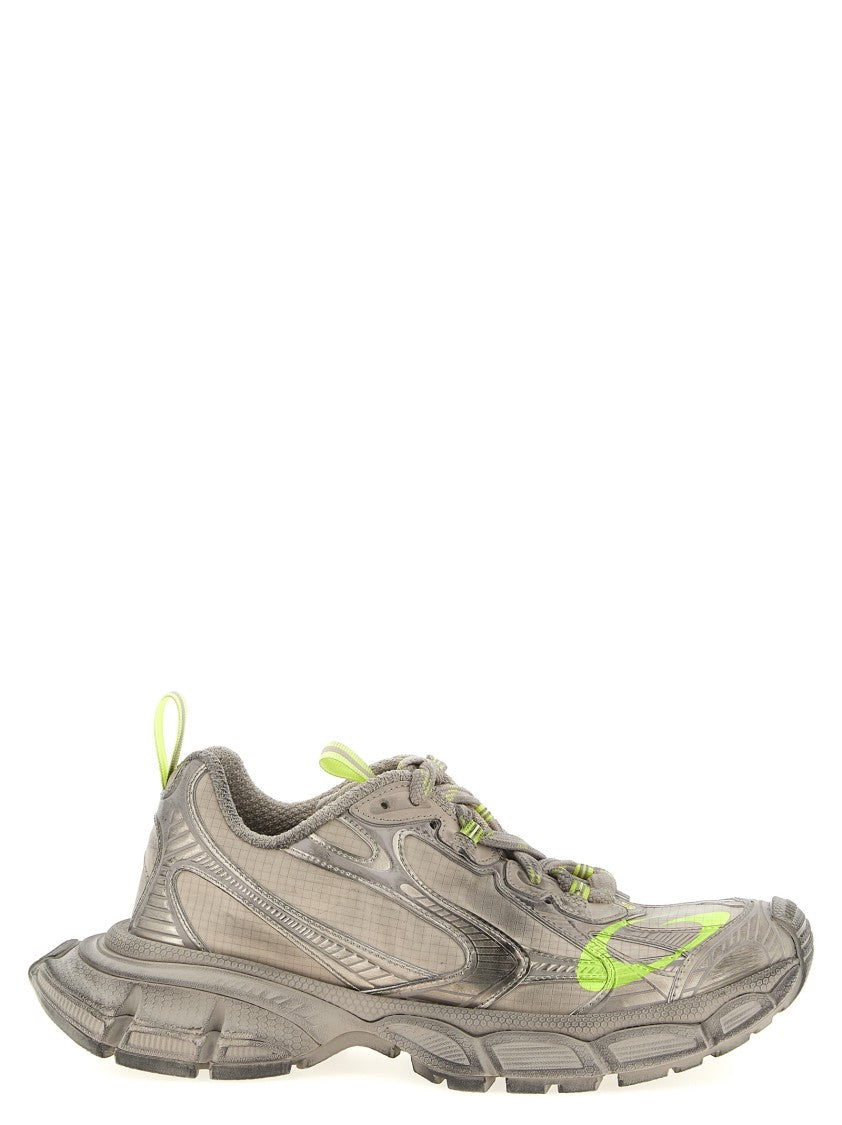 Balenciaga Used-Effect Mesh And Polyurethane Sneakers With Embossed Details