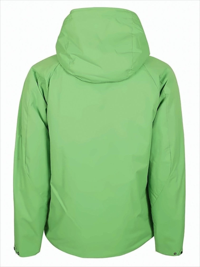 C.P. Company Vibrant Green Lightweight Hooded Jacket With Zip Closure And Patch