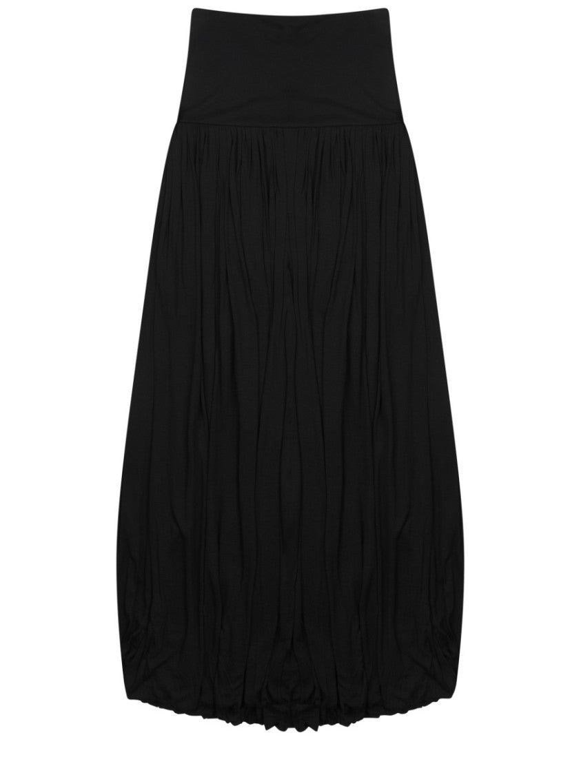 Totême Draped Midi Skirt With High Waistband And Gathered Details