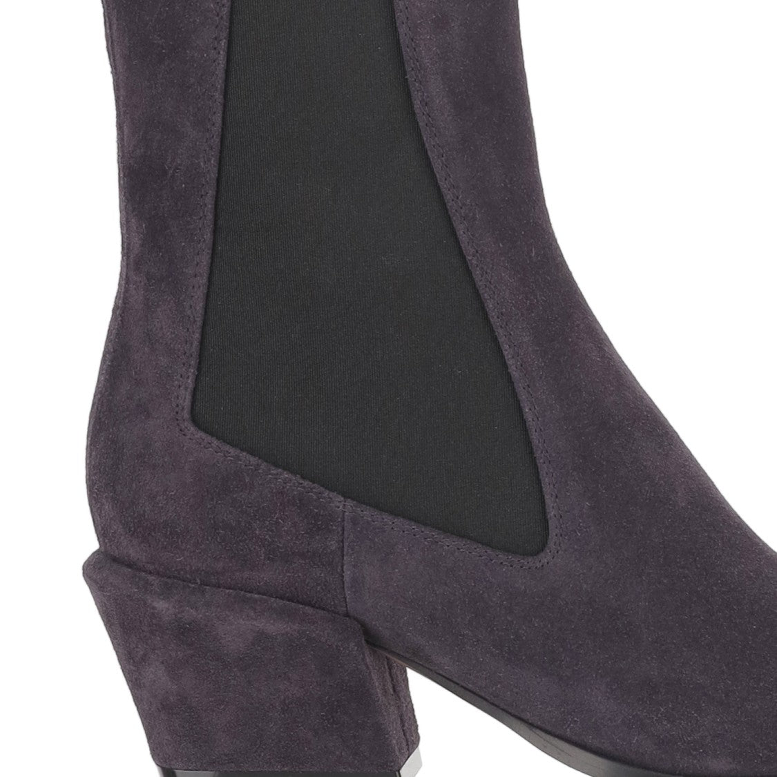 Paris Texas Calf Suede Ankle Boots With Square Toe And Covered Heel