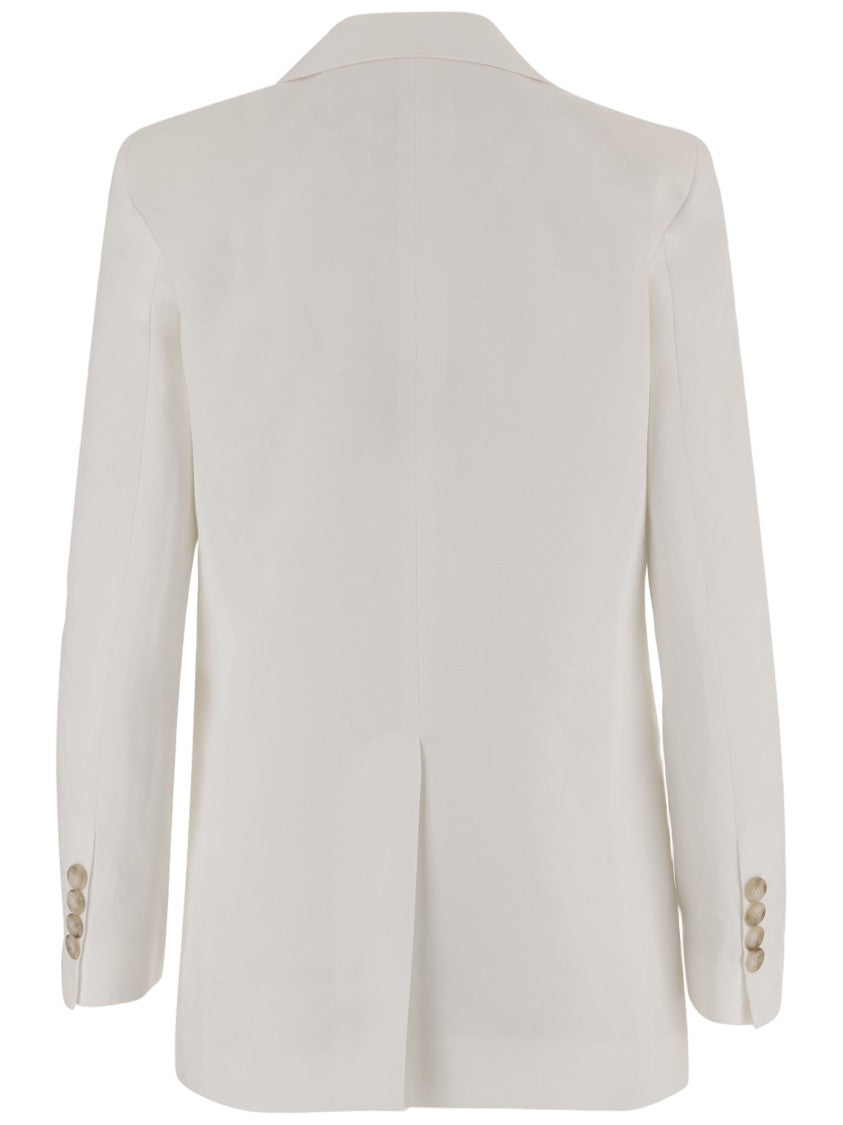F.It Double-Breasted Viscose And Linen Jacket