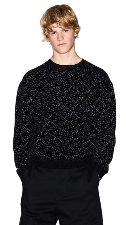 Armani Exchange Geometric Pattern Crewneck Sweater