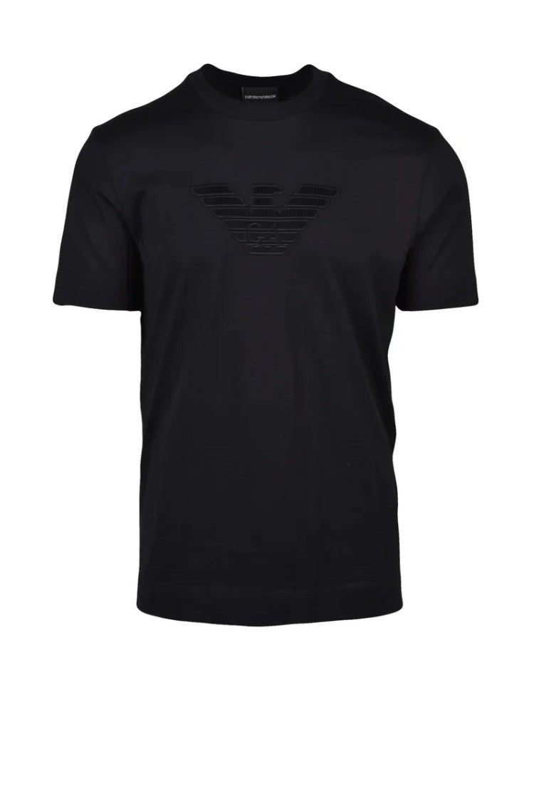 Emporio Armani Black Crewneck Cotton T-Shirt