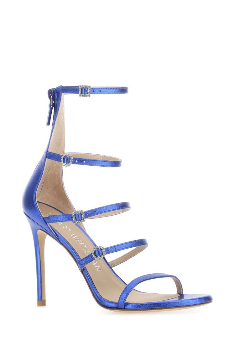 Stuart Weitzman Electric Blue Leather Dusk Sandals