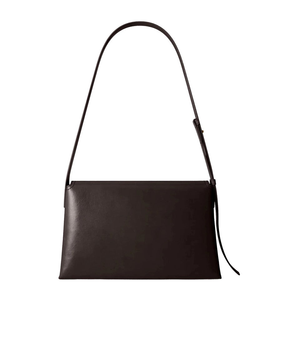 A.P.C. Dark Brown Leather Gold Hardware Shoulder Bag