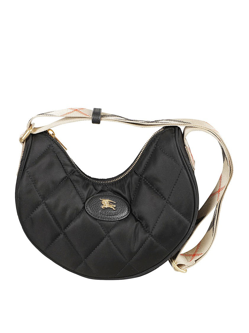 Burberry Crescent-Shaped Quilted Bag With Adjustable Shoulder Strap