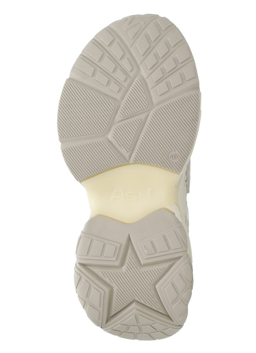 Ash Beige Drake Mesh Details Sneakers
