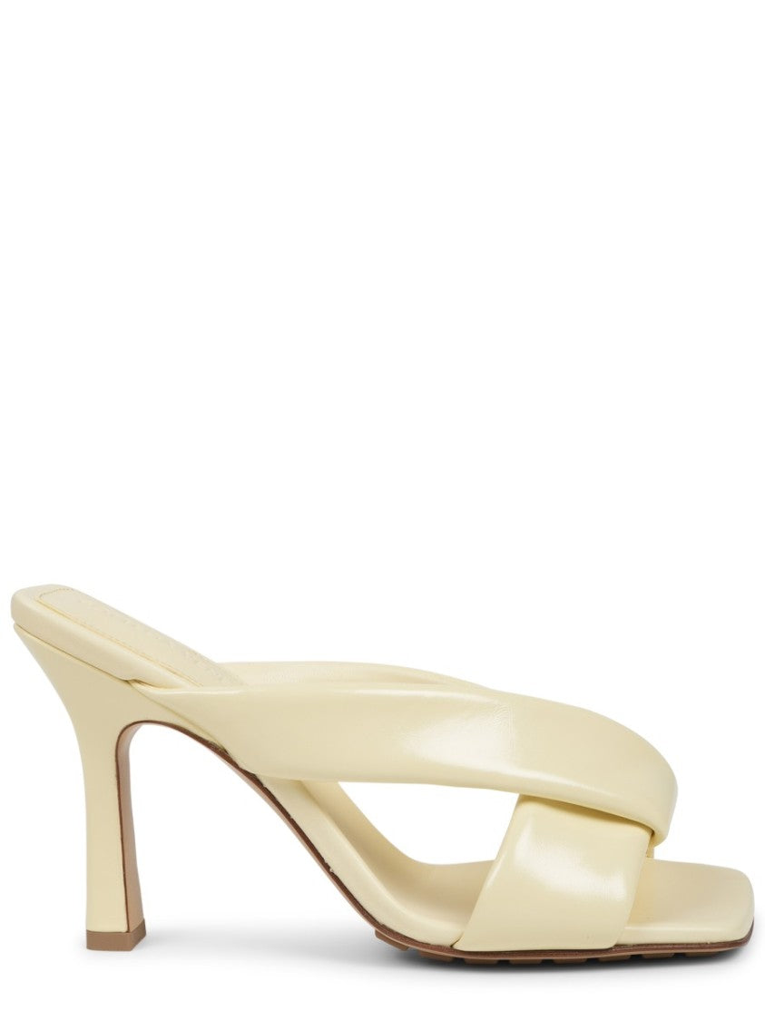 Bottega Veneta Sculptural Leather Sandals With Crisscross Straps