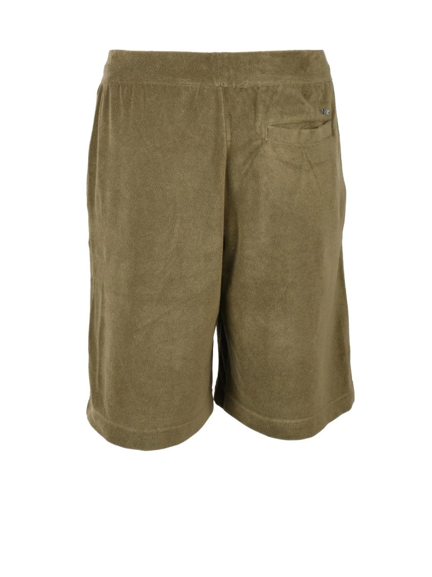 Herno Military Green Terry Cloth Cotton Polyester Shorts