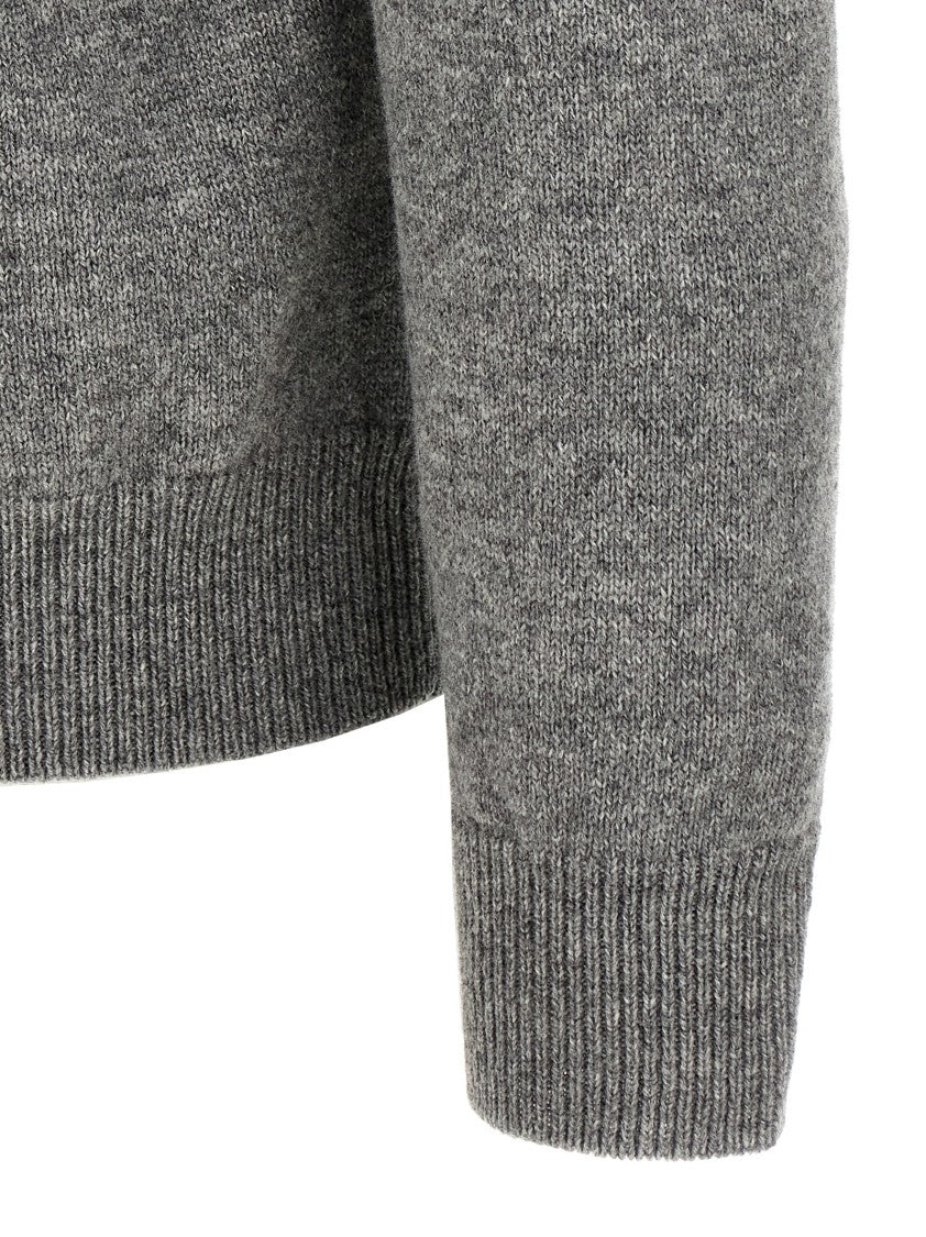 Zanone Grey Virgin Wool Crewneck Sweater