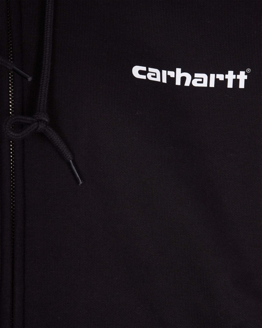 Carhartt Wip Balloon-Cut Black Hoodie With Graphic Accents