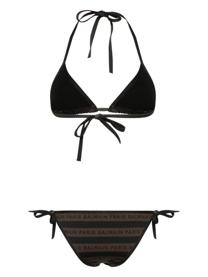 Balmain Multicolour Triangle Bikini With Adjustable Ties