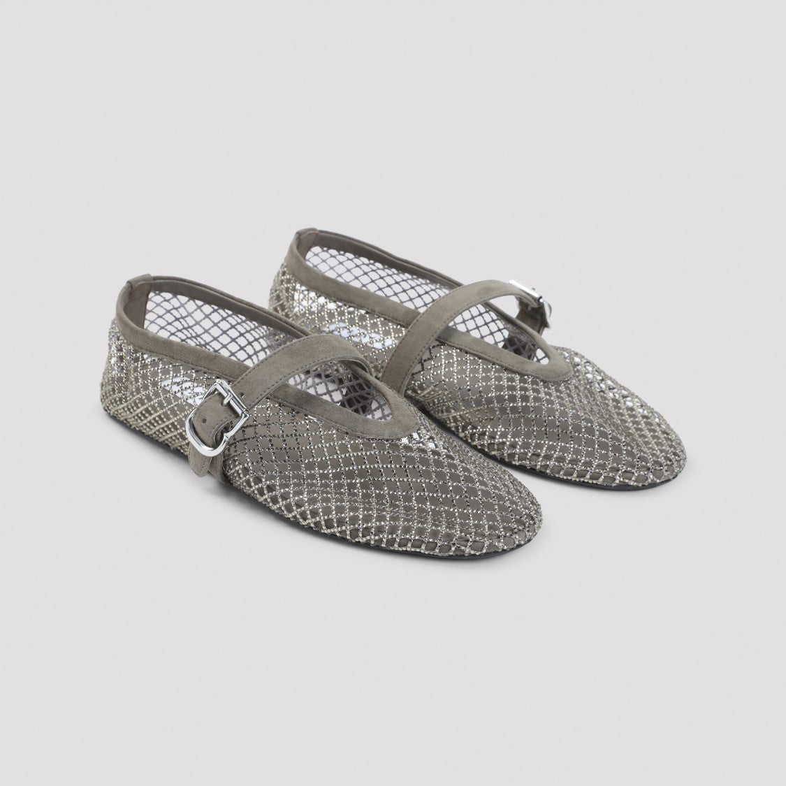Alaïa Fishnet Silver Polyester Ballerinas