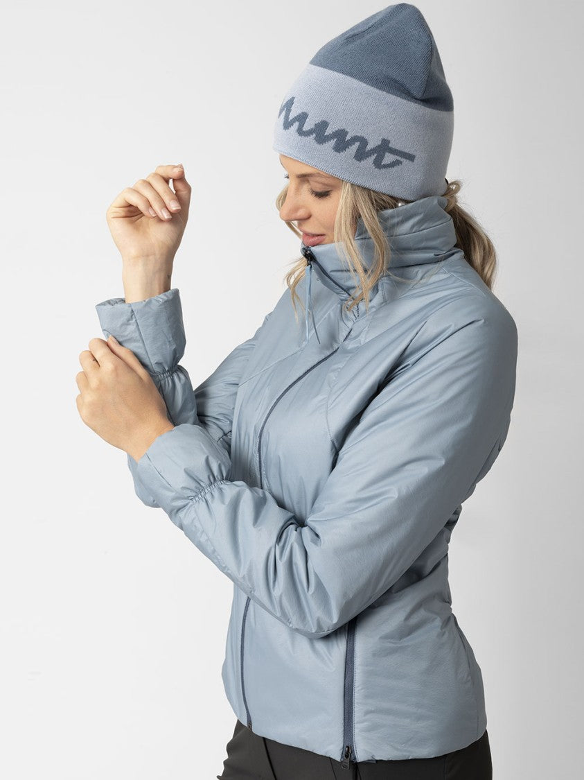Lamunt Blue Samuela Cashmere High-Collar Fitted Jacket