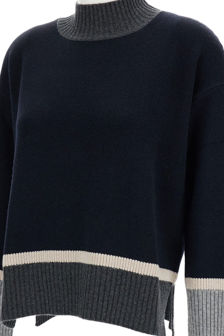Lorena Antoniazzi Boxy Cropped Sweater With High Ribbed Neckline