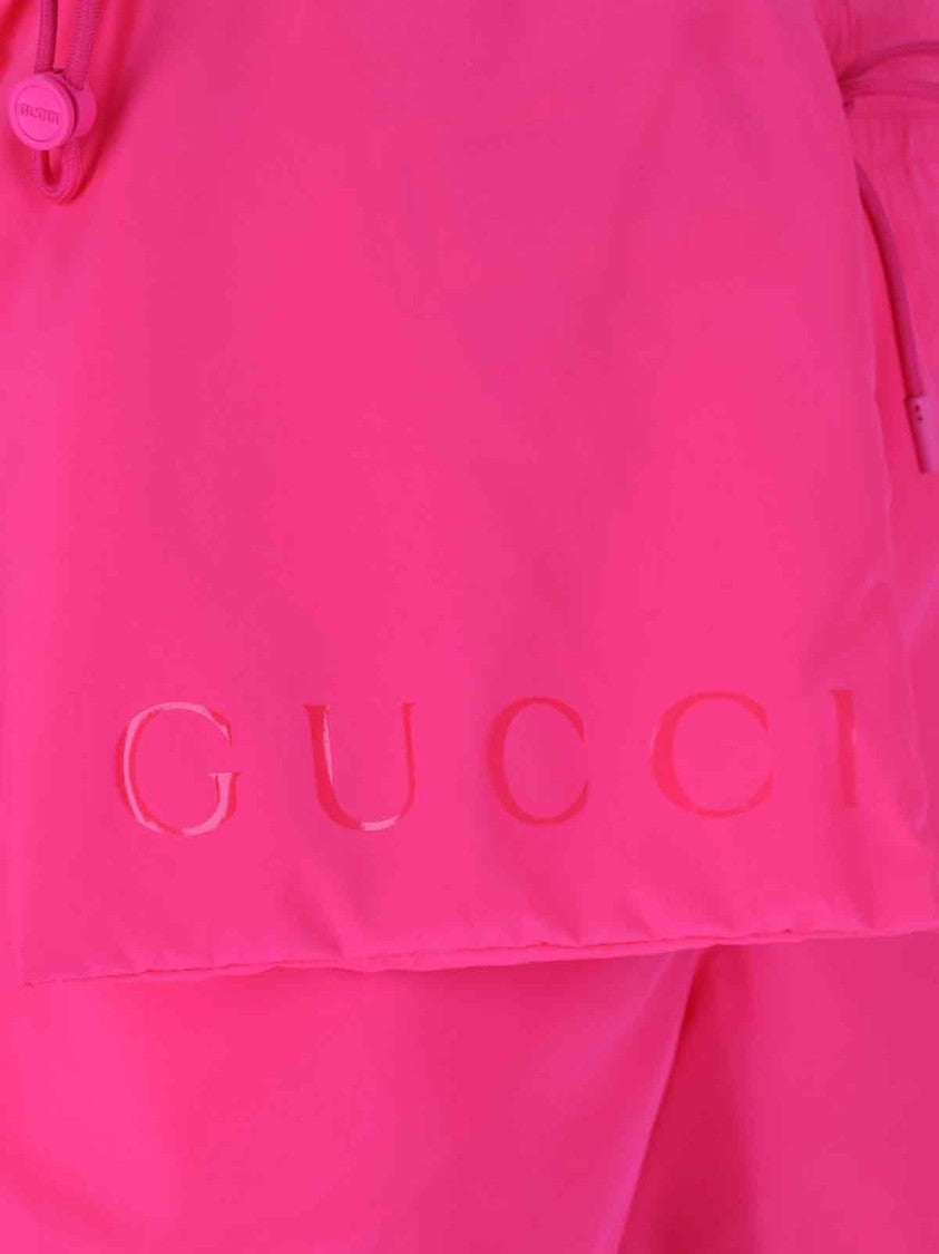 Gucci Logo Swim Shorts, In Pink Fabric