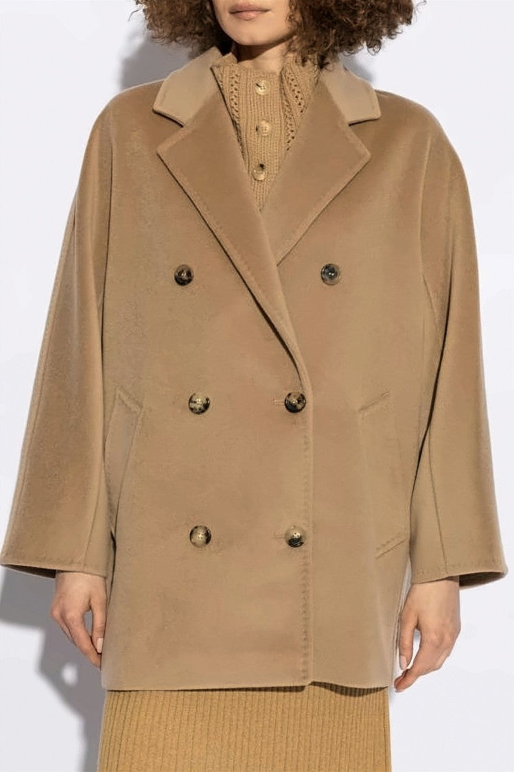 Max Mara Boxy Double-Breasted Coat With Wide Lapels