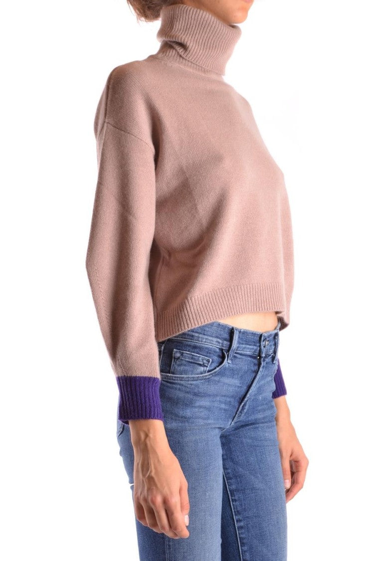 Pinko Cropped Cashmere Sweater With High Turtleneck