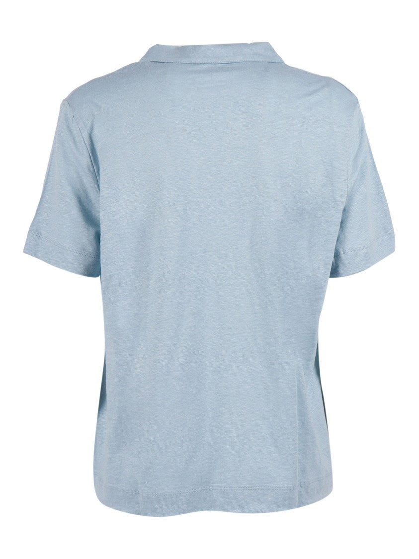 Filatures Du Lion Bleu Calanques Deep V Neck Polo Shirt