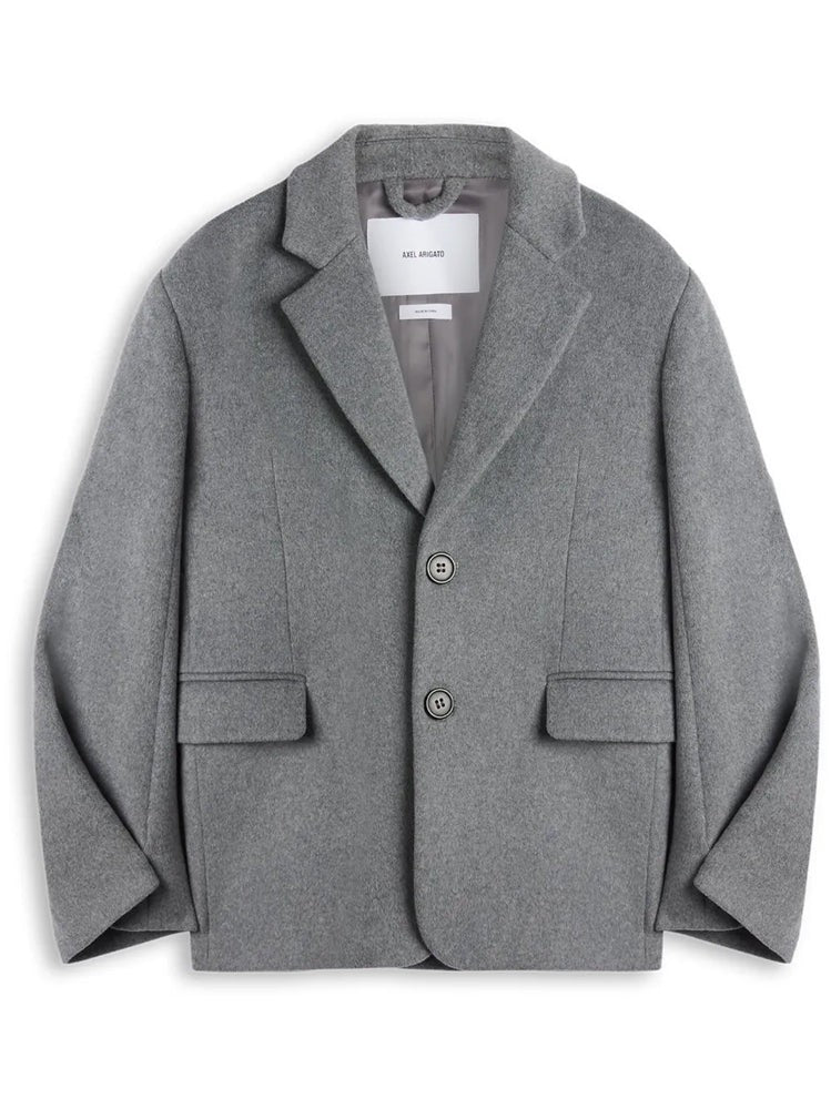 Axel Arigato Grey Arlo Structured Notched Lapel Wool-Blend Blazer
