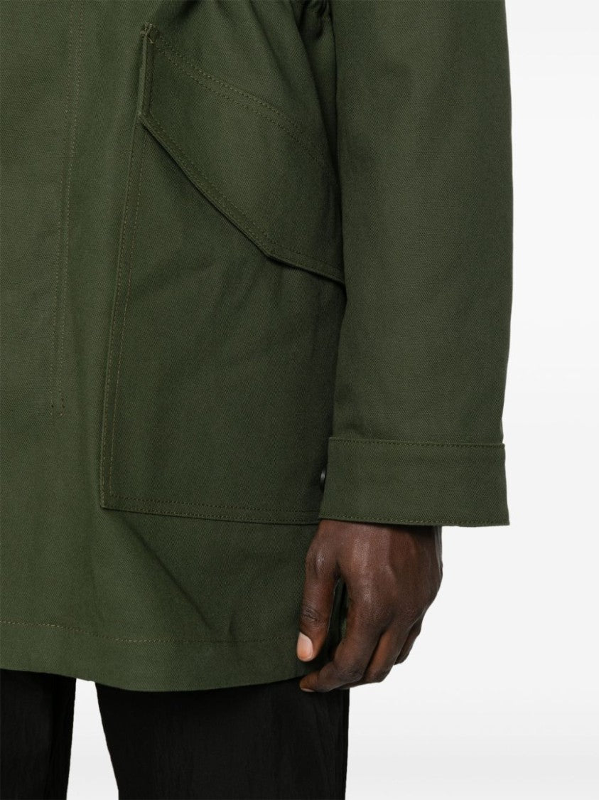 Maison Kitsuné Military Green Cotton Twill Jacket