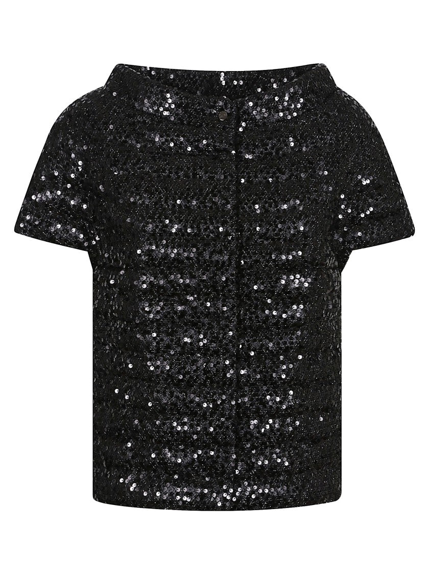 Herno Short-Sleeved Jacket With Sequin Detailing