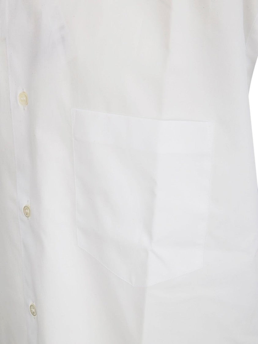 Comme Des Garçons Classic White Cotton Shirt With Embroidered Logo