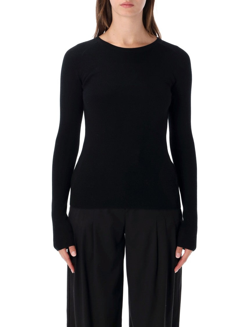 Rhea Ribbed Long-Sleeve Crewneck Top