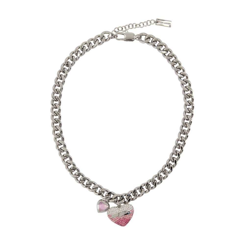 Marc Jacobs Heart Balloon Pave Necklace - Metal - Silver