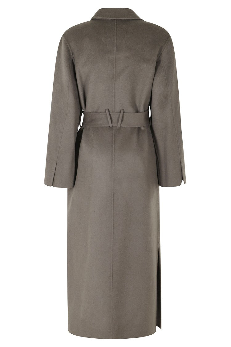 Ivy & Oak Grey Classic Notch Lapel Long Wool Coat
