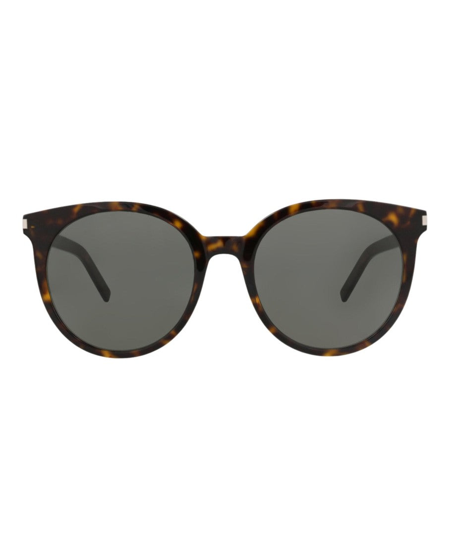 Saint Laurent Round Frame Tortoiseshell Acetate Sunglasses