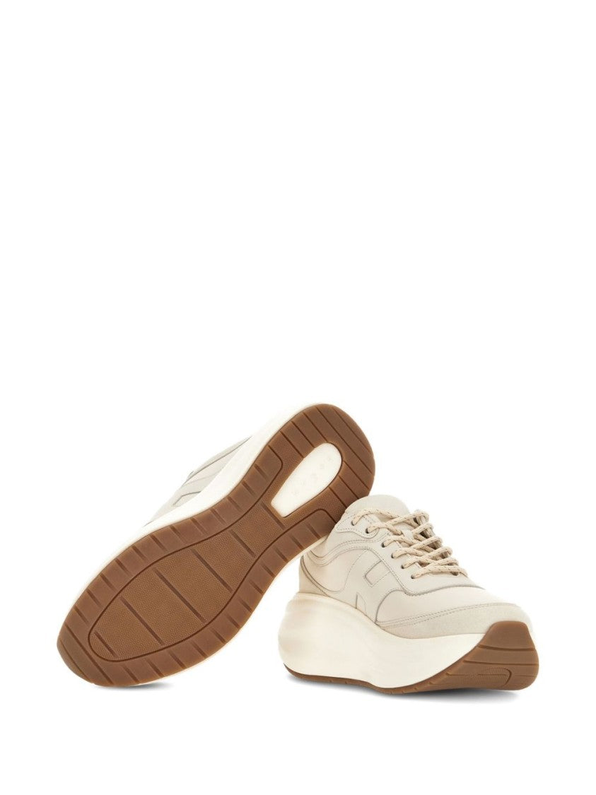 Hogan White Sneakers With Sculpted Sole