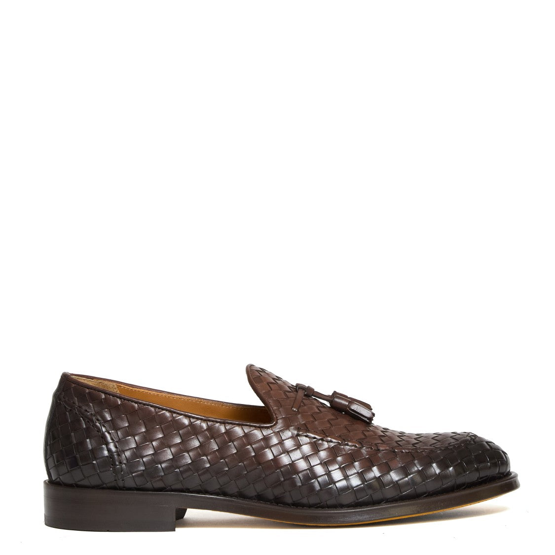 Doucal's Tassel Moc Adler Woven Leather Loafers