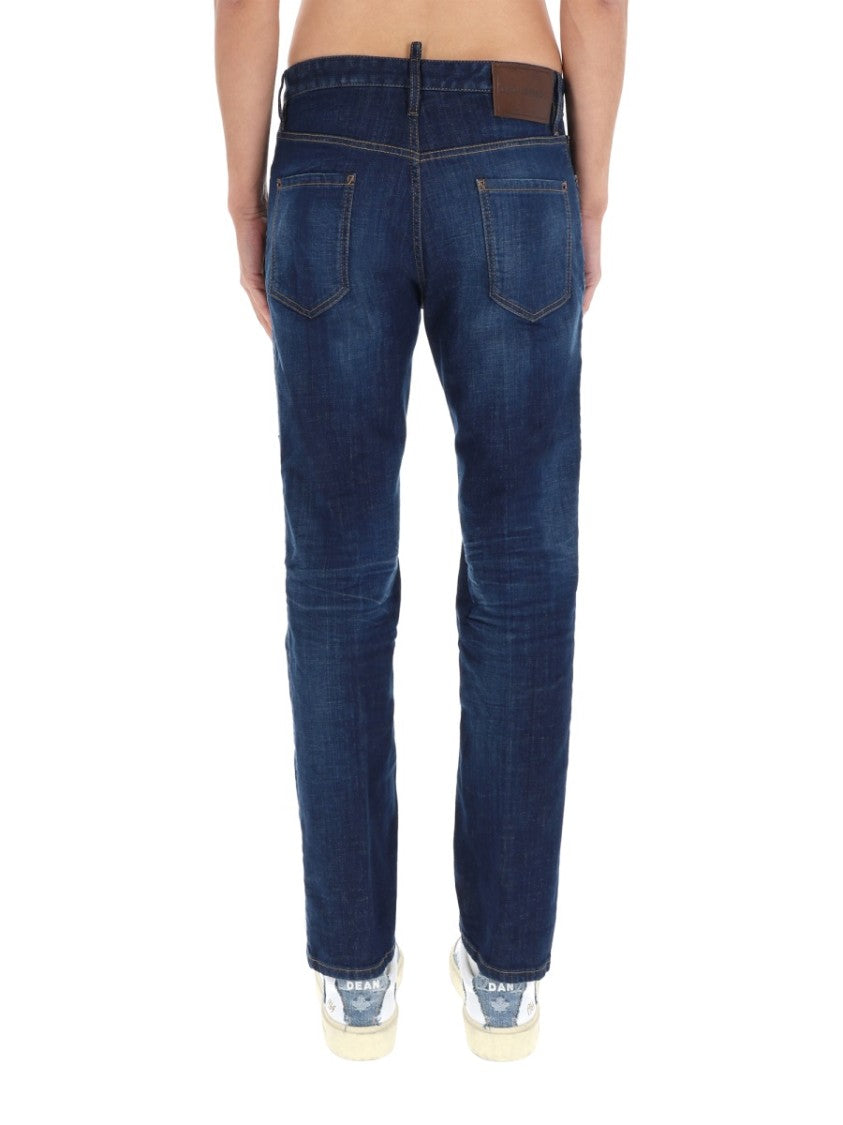 Dsquared2 Teddy Slim-Fit Blue Stretch Denim Jeans