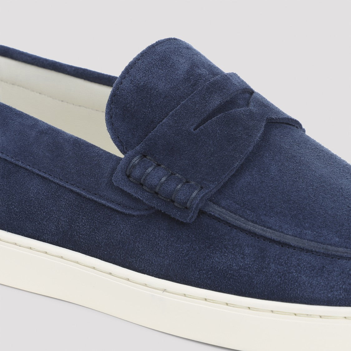 Brunello Cucinelli Blue Suede Leather Loafers