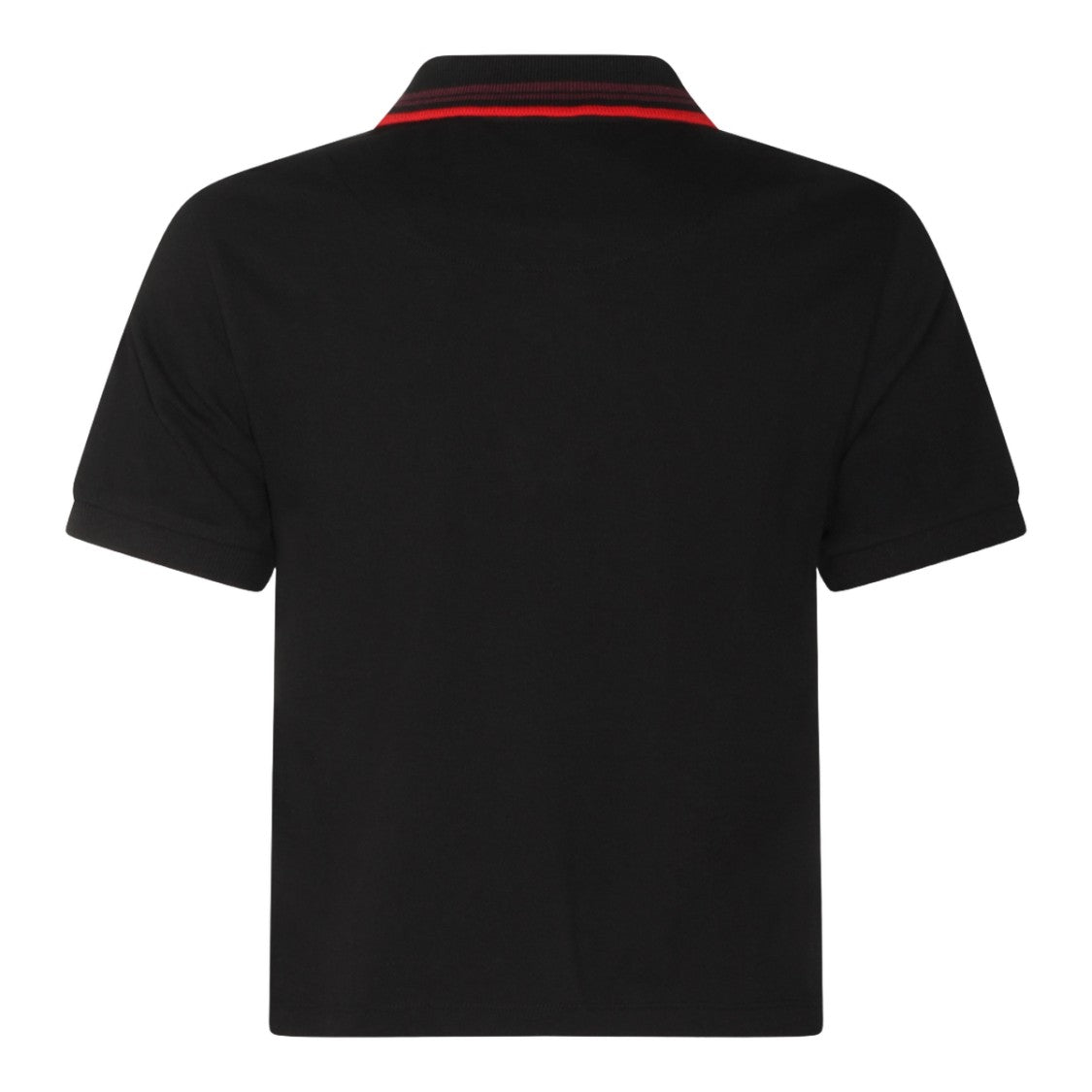 Vivienne Westwood Cropped Black Polo Shirt With Striped Collar