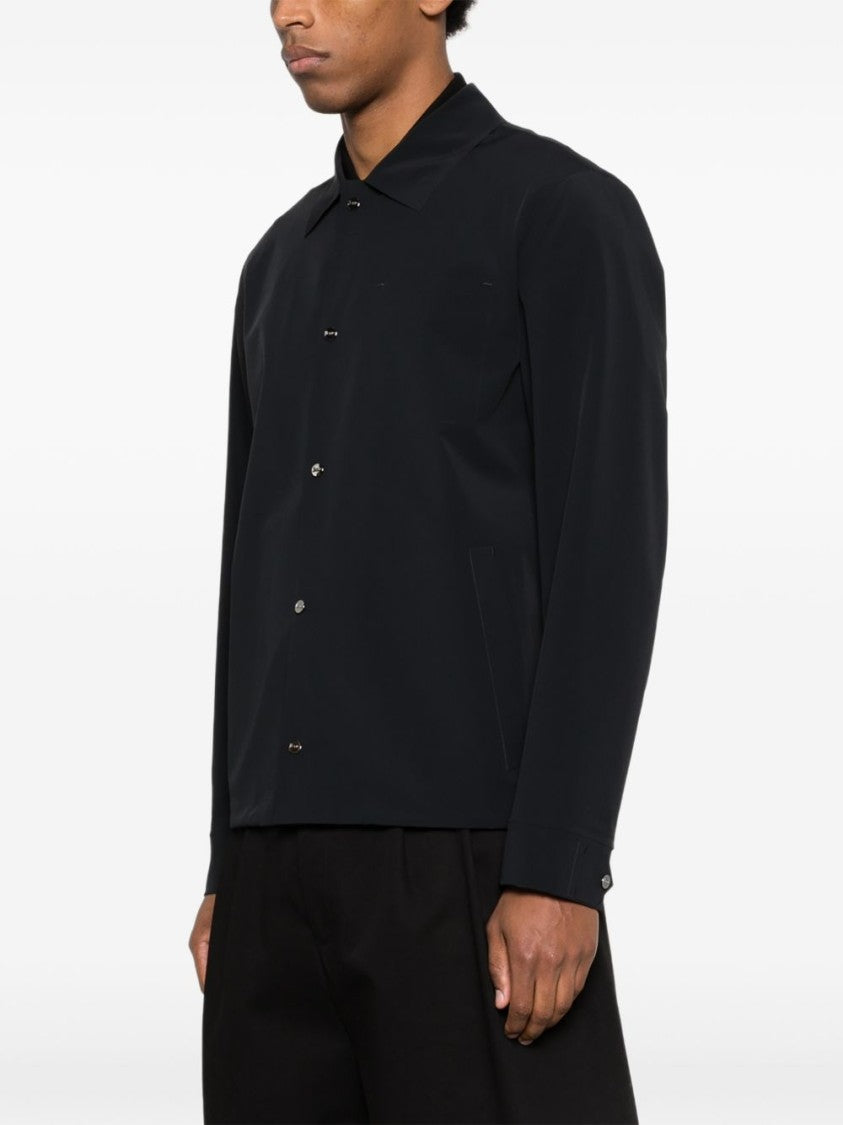 Herno Black Button-Up Shirt With Classic Collar