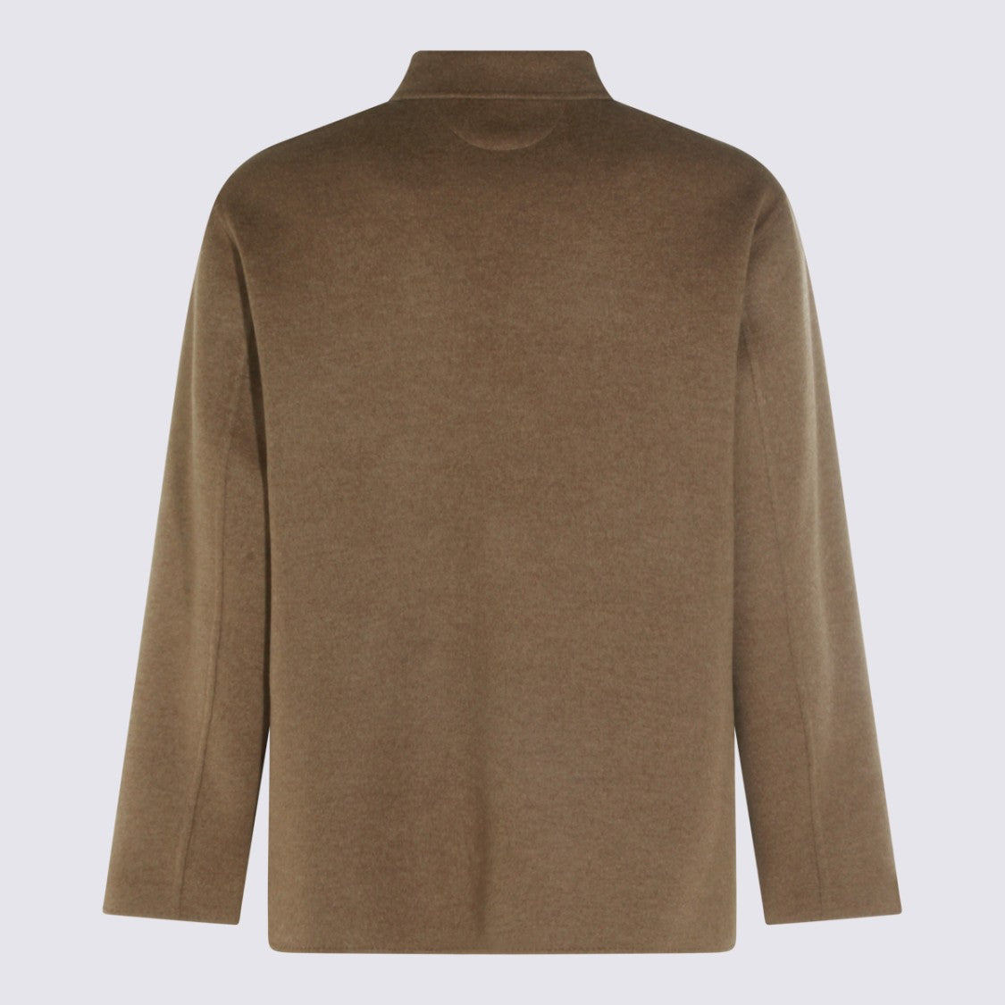 Kiton Brown Jacket With Classic Collar And Round Hem