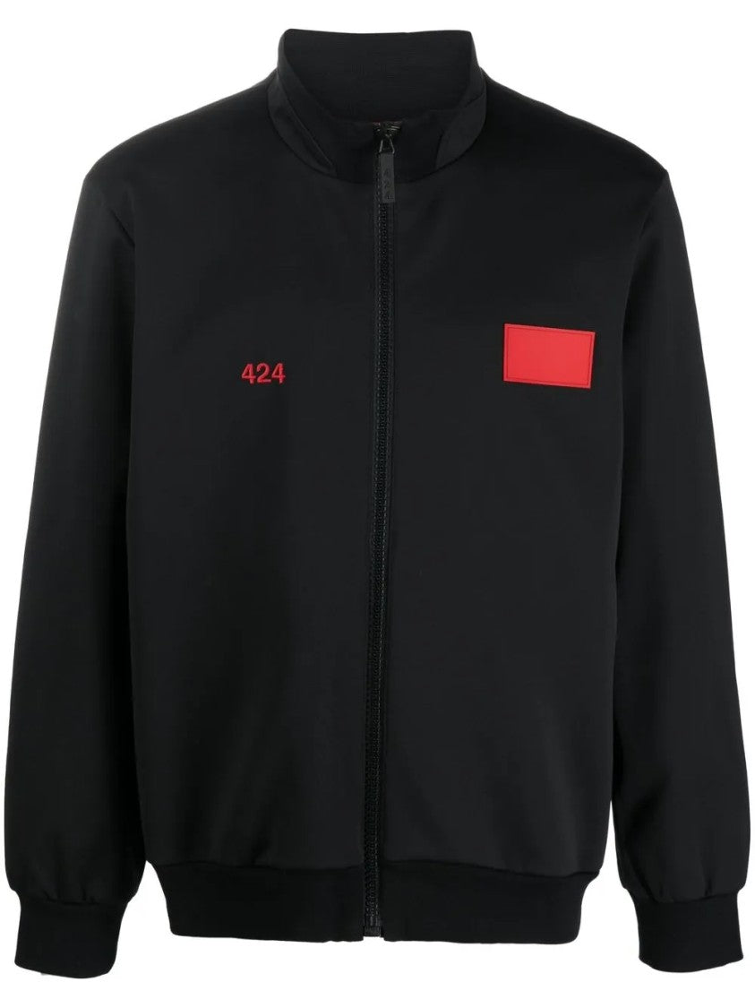 424 Structured Giubbino Jacket With Front Zipper And Ribbed Details